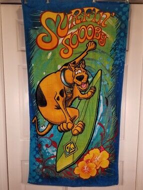 Scooby Doo Surfin' Scooby Beach Towel 28"x 55" 2010 Hanna Barbera Swimming